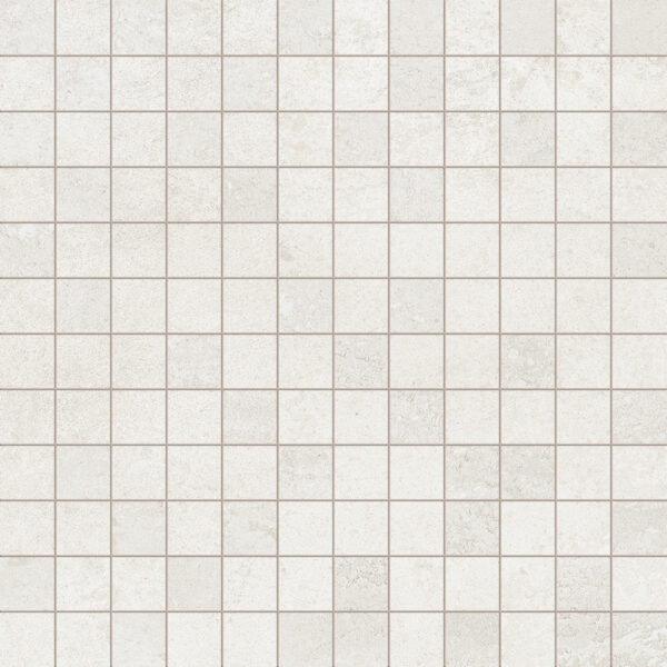 Mosaïque 2,5x2,5 Faïence Blanc cassé Effet béton ciré
Trame filet 30x30 cm - ép. 10 mm