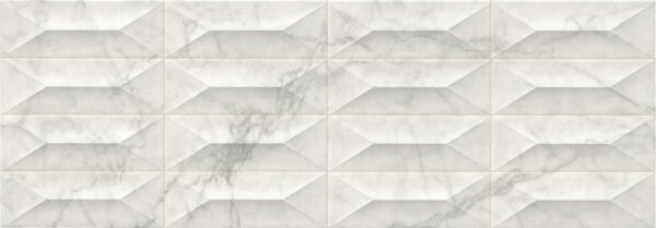 Faïence Blanc Brillant 3D Effet marbre 
30x90 cm - ép. 10 mm
