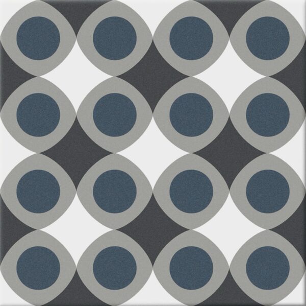 Grès cérame  Bleu + gris effet carreau ciment
20x20 cm - ép. 8,6 mm