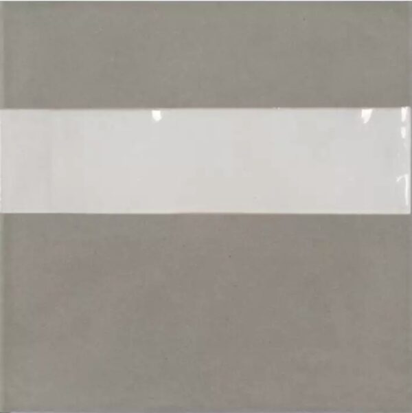 Grès Cérame Gris mat à bande blanche brillant
15x15 cm - ép. 9 mm