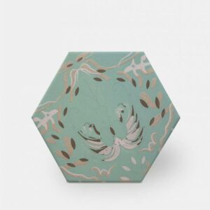 Grès cérame Rose Orange Vert Motif Carreau Ciment
Hex 14x16 cm - ép. 10 mm