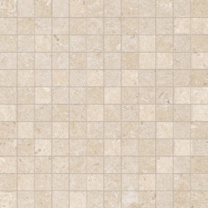 Mosaïque 2,5x2,5 Faïence Beige Effet travertin 
Trame fillet 30x30 cm - ép. 10 mm