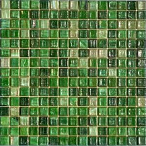 Mosaïque 2x2 Pâte de verre Verte 
Trame papier 30x30 cm - ép. 4 mm