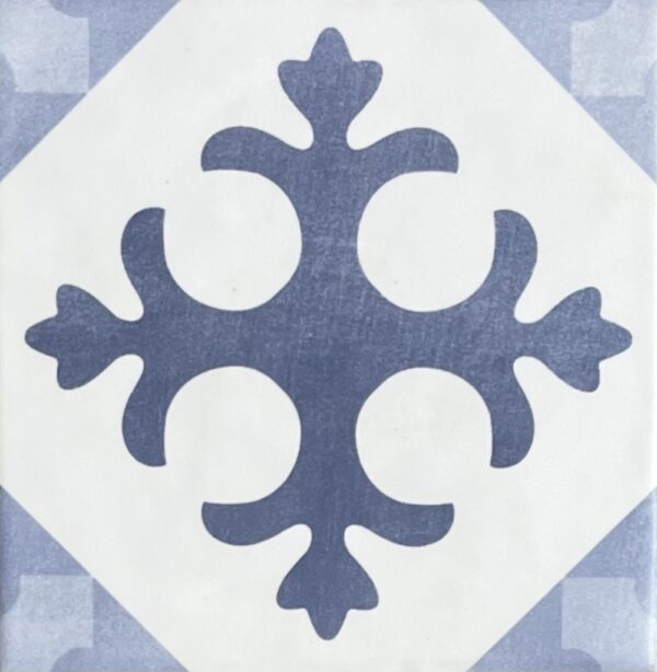 Grès Cérame Émaillé Bleu Blanc Motif Carreau Ciment
15x15 cm - ép. 7 mm