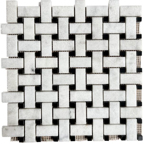 Mosaïque en Marbre Noir et Blanc
Trame filet de 30x30 cm - ép. 10 mm XXXX