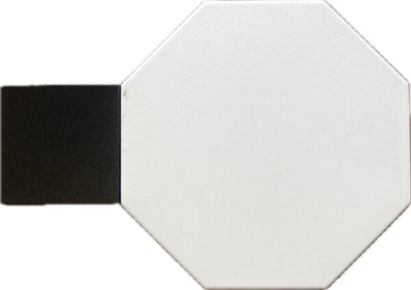 Grès cérame Octogone mat Blanc et Noir 
15x15 cm - ép. 8 mm